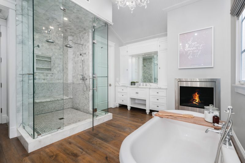 Modern Bathroom with Glass Shower Enclosure